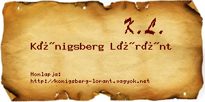 Königsberg Lóránt névjegykártya